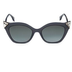 Fendi Blue Cat Eye Sunglasses with Jewel Accents